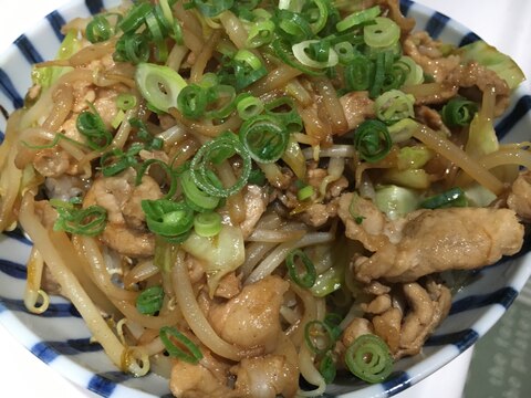 キャベツともやしの豚焼肉丼。